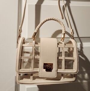 Elegant Cream Handbag - Clear/transparent